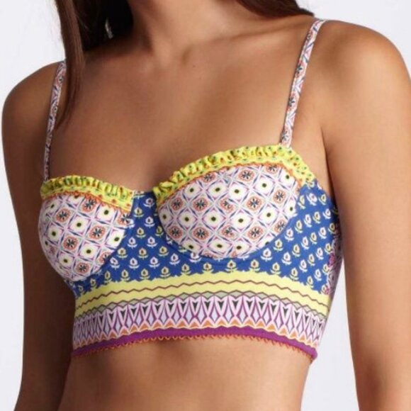 Anthropologie Colorful Pinkerton Bra Removeable Straps Pattern Underwire Sz 34B - Picture 2 of 9